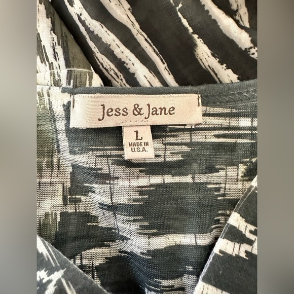 Jess & Jane Contrast Bold Abstract Tribak Print Tunic Top Size L #1704 - Picture 6 of 11